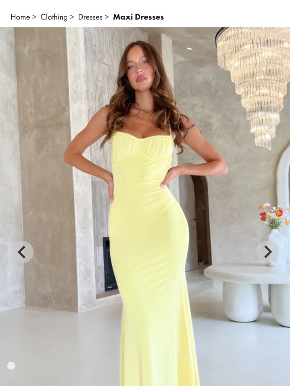 Beginning Boutique Yellow Spaghetti-Strap Maxi Dress